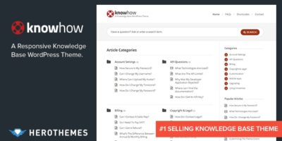 KnowHow - A Knowledge Base WordPress Theme by HeroThemes