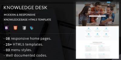 Knowledge Desk - Responsive Knowledgebase HTML5 Template by xenioushk