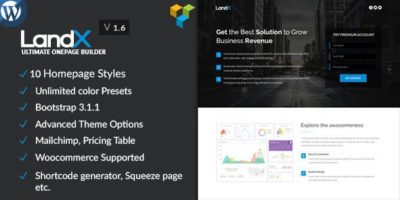 LandX - Multipurpose  Wordpress Landing Page by themeperch