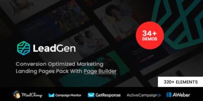 LeadGen - Multipurpose Marketing Landing Page Pack with HTML Builder by themezaa