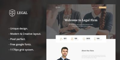 Legal - Law Firm Landing Page Template by Themestun