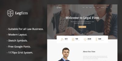Legfirm - Legal Firm Sketch Template by Themestun
