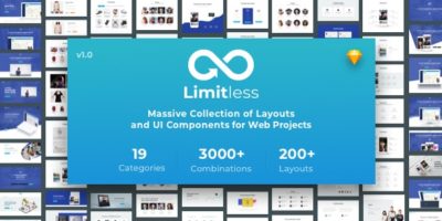 Limitless - Massive set of layouts and UI components for Sketch by YOYO_LABS