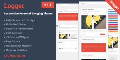 Logger - Responsive Personal Blogging Template by MyTemplatesLab