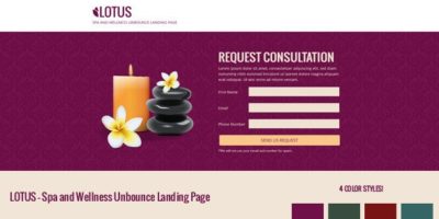 Lotus - Spa and Wellness Unbounce Landing Page by Webdesignn