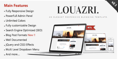Louazri - An Elegant Responsive Blogging Template by MyTemplatesLab