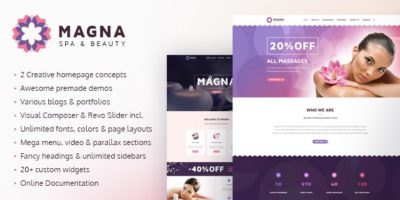 Magna - Spa & Beauty Salon WordPress Theme by CodexThemes