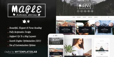 Maple - An Elegant Responsive Blogging Theme by MyTemplatesLab