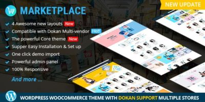 Marketplace WP Theme support Dokan Multi Vendors by netbaseteam