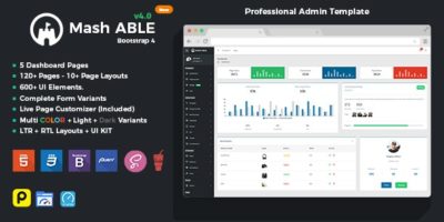 Mash Able Bootstrap 4 Admin Template & UI kit by codedthemes