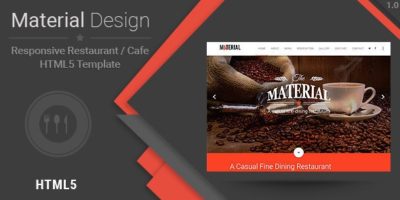 Material-Responsive Restaurant/Cafe HTML Template by AccuraThemes