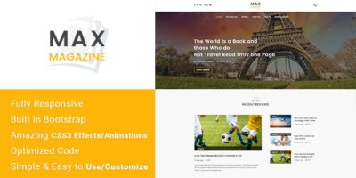 Max Magazine - News & Blog HTML Template by ThemeWisdom