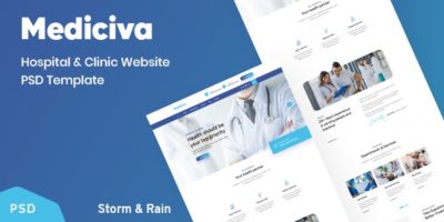 Mediciva - Hospital and Clinic Website PSD Template by Storm_and_Rain