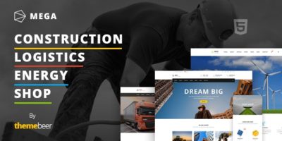 Mega - Construction / Logistics / Energy with Shop Template by themebeer