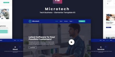 Microtech - Tech Business Elementor Template Kit by portocraft
