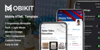 Mobikit - HTML Mobile Template by webcodegen