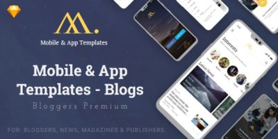 Mobile & App Templates - Blogs in Sketch by Osumstudio