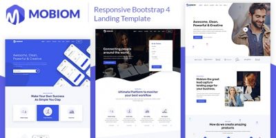Mobiom – Responsive Bootstrap 4 Landing Template by pxdraft