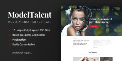 ModelTalent — Model Agency PSD Template by Middltone