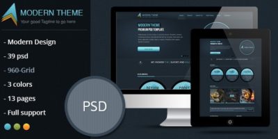 Modern Theme: Modern and Clean PSD by AtonVision