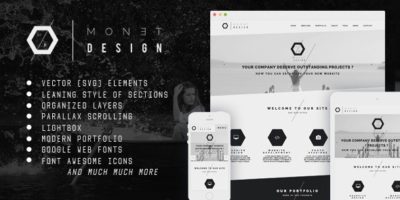 Monet - One Page Modern Muse Template by adr806