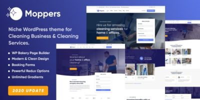 Moppers - Cleaning Company and Services WordPress Theme by SlashCreative