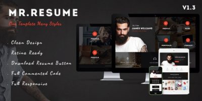 Mr.Resume - One Page Resume/Personal HTML Template by UserThemes