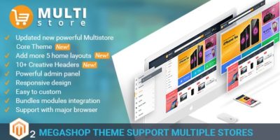 MultiStores - Magento 2 Megashop Theme support Multiple Stores by netbaseteam