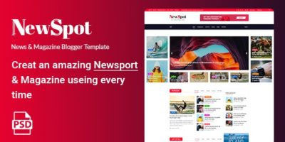 NEWSPOT - News & Magazine Blogger PSD Template by psdexpert