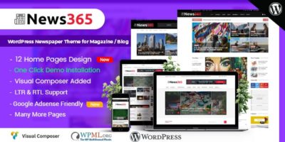 News365 - WordPress Newspaper Theme for Magazine / Blog by bdtask