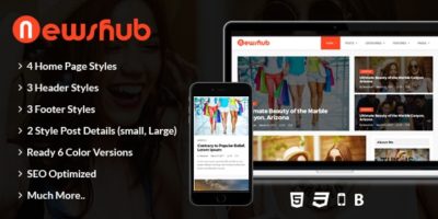 Newshub - Blog & Magazine HTML Template by zedwebthemes