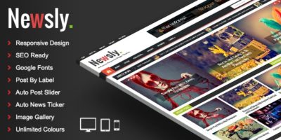 Newsly - Responsive Multipurpose Blogger Template by PBThemez