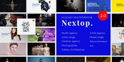 Nextop WordPress theme - Model Artist Talent Agency -  Photographer - Gallery - Creative Elegant by Beautheme