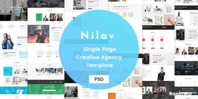 Nilav - Single Page Creative Agency PSD Template by gethtmlcoder