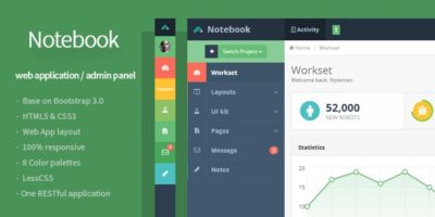 Notebook - Web App and Admin Template by Flatfull