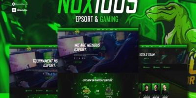 Noxious - Esport & Gaming Elementor Template kit by Rometheme