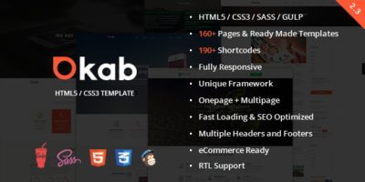 Okab - Responsive Multi-Purpose HTML5 Template by PixelDima
