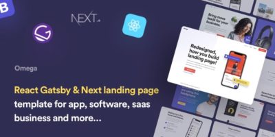 Omega - React Gatsby & Next Landing Page Template by grayic