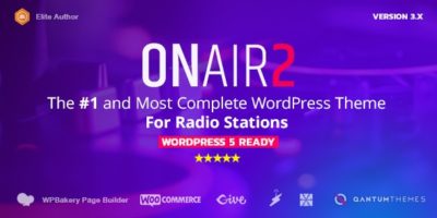 Onair2: Radio Station WordPress Theme With Non-Stop Music Player by QantumThemes