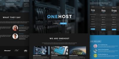 Onehost - One Page Unbounce Hosting Template by Gleee