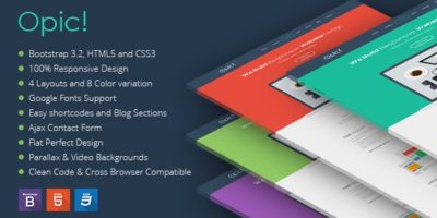 Opic! Flat One Page Responsive Template by BooStock