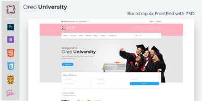 Oreo University - Bootstrap4 template with PSD by thememakker