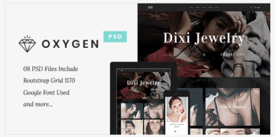 Oxygen Jewelry Ecommerce - PSD Template by volusthemes