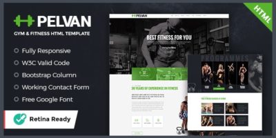 PELVAN - Gym and Fitness Landing Page HTML Template by Kalanidhithemes