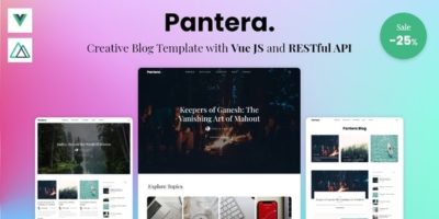 Pantera - Creative Blog Template with Vue JS & RESTful API by diaryforlife