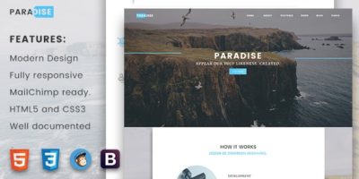 Paradise - Creative Multipurpose Landing Page by showenrok