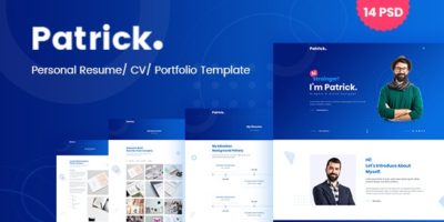 Patrick - Modern Personal Resume PSD Template by ExioTech