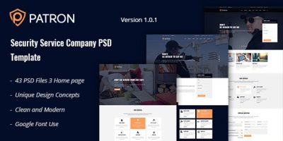Patron - Security Service Company PSD Template by Unicoder