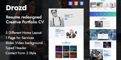 Personal Portfolio & Creative Resume Template - Drozd by ThemeIoan