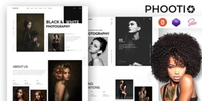 Phootio – Black & White Photography HTML Template by zwintheme